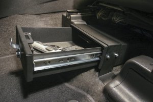 Ford Police Interceptor Underseat Drawer - Front - Tuffy Products - Standard Key - Black - `11-`24